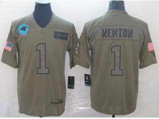 Carolina Panthers #1 Cam Newton 2019 Salute to Service Limited Jersey Olive