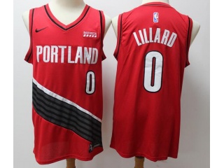 Nike Portland Trail Blazers #0 Damian Lillard 2019-20 City Jersey Red