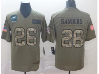 Philadelphia Eagles #26 Miles Sanders 2019 Salute to Service Limited Jersey Olive Camo