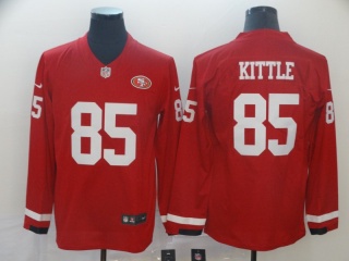 San Francisco 49ers 85 George Kittle Long Sleeves Vapor Untouchable Limited Jersey Red