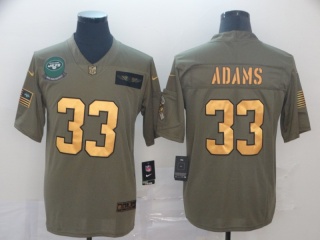 New York Jets 33 Jamal Adams 2019 Salute to Service Limited Jersey Olive Golden