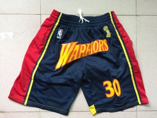 Golden State Warriors Throwback Short Navy Blue with Gold
