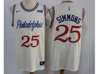 Nike Philadelphia 76ers #25 Ben Simmons 2019-20 City Jersey Cream