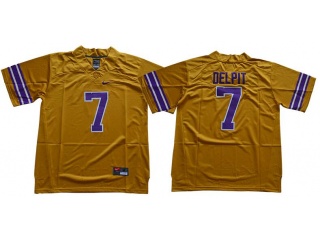 LSU Tigers #7 Grant Delpit Limited Jersey Yellow