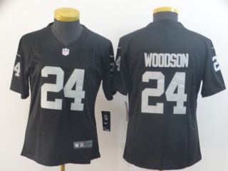 Womens Oakland Raiders 24 Charles Woodson Vapor Limited Jerseys Black