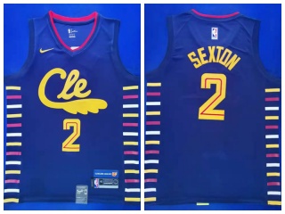 Nike Cleveland Cavaliers 2 Collin Sexton City 2019-20 Jersey Navy Blue