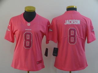 Woman Baltimore Ravens 8 Lamar Jackson Vapor Limited Jersey Pink