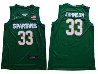Michigan State Spartans #33 Magic Johnson Jersey Green