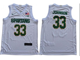 Michigan State Spartans #33 Magic Johnson Jersey White