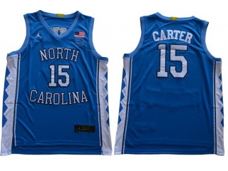 2019 North Carolina Tar Heels #15 Vince Carter Jersey Blue