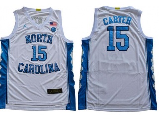 2019 North Carolina Tar Heels #15 Vince Carter Jersey White