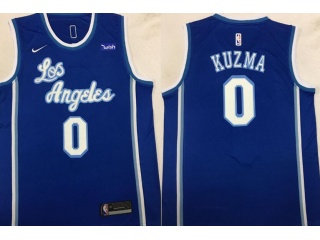 Nike Los Angeles Lakers #0 Kyle Kuzma Throwback Jersey Blue