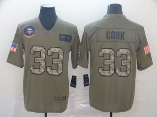 Minnesota Vikings 33 Dalvin Cook 2019 Salute to Service Limited Jersey Olive Camo