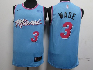 Miami Heat #3 Dwyane Wade Jersey Blue with Pink Number