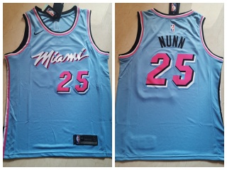 Miami Heat #25 Kendrick Nunn Jersey Blue City with Pink Number