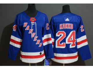 Woman Adidas New York Rangers #24 Kaapo Kakko Hockey Jersey Blue