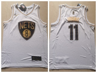 Nike Brooklyn Nets 11 Kyrie Irving Basketball Jersey White Golden