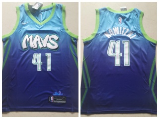 Nike Dallas Mavericks 41 Dirk Nowitzki 2019-20 Jersey Blue City