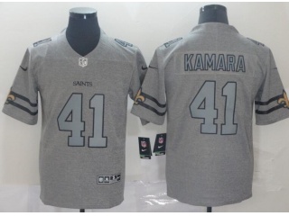 New Orleans Saints #41 Alvin Kamara Team Logos Limited Jersey Gridiron Gray
