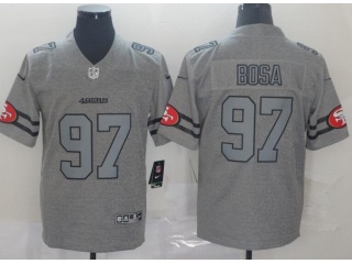 San Francisco 49ers #97 Nick Bosa Team Logos Limited Jersey Gridiron Gray