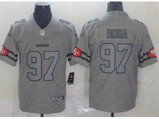 San Francisco 49ers #97 Nick Bosa Team Logos Limited Jersey Gridiron Gray