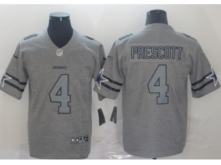 Dallas Cowboys #4 Dak Prescott Team Logos Limited Jersey Gridiron Gray