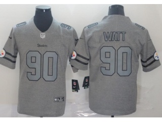 Pittsburgh Steelers #90 T.J. Watt Team Logos Limited Jersey Gridiron Gray