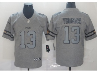 New Orleans Saints #13 Michael Thomas Team Logos Limited Jersey Gridiron Gray