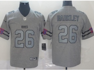 New York Giants #26 Saquon Barkley Team Logos Limited Jersey Gridiron Gray