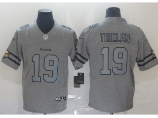 Minnesota Vikings #19 Adam Thielen Team Logos Limited Jersey Gray