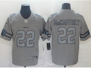 Carolina Panthers #22 Christian Mccaffrey Team Logos Limited Jersey Gray