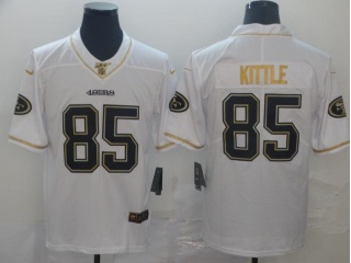 San Francisco 49ers #85 George Kittle Edition 100th Season Jersey White Golden