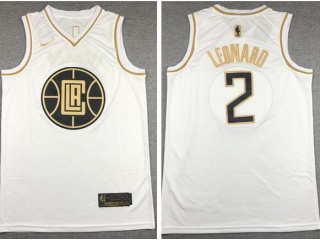 Nike Los Angeles Clippers #2 Kawhi Leonard Jersey White Golden
