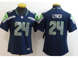 Woman Seattle Seahawks #24 Marshawn Lynch Blue Vapor Untouchable Limited Jersey Blue