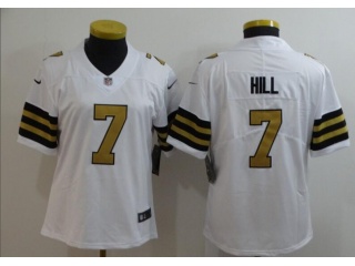 Woman New Orleans Saints #7 Josh Hill White Color Rush Limited Jersey