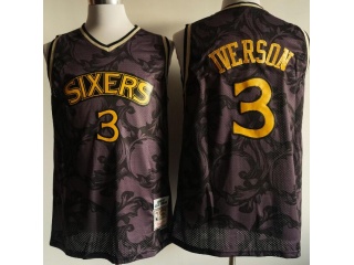 Philadelphia 76ers #3 Allen Iverson Jersey Black Camo