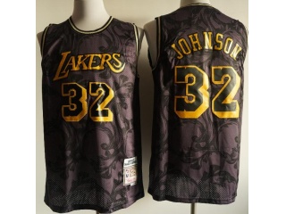 Los Angeles Lakers #32 Magic Johnson Black Camo Jersey Black Camo 