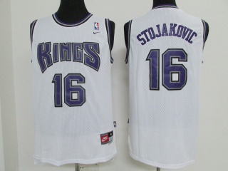 Sacramento Kings 16 Peja Stojakovic Basketball Jersey White