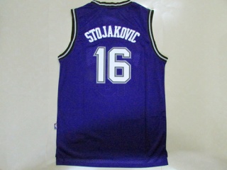 Sacramento Kings 16 Peja Stojakovic Basketball Jersey Purple