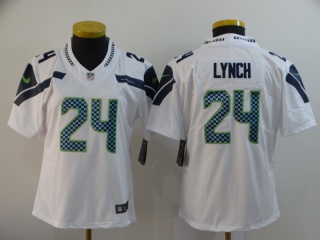 Women Seattle Seahawks 24 Marshawn Lynch Vapor Limited Jersey White