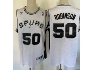 San Antonio Spurs 50 David Robinson Throwback Basketball Jersey White 