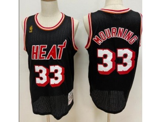 Miami Heat 33 Alonzo Mourning Throwback Jerseys Black