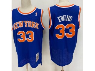 New York Knicks 33 Patrick Ewing Throwback Jersey Blue