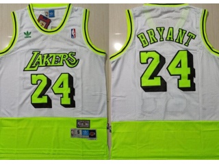 Nike Los Angeles Lakers #24 Kobe Bryant Jersey Fluorescence Green And White