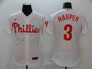 Nike Philadelphia Phillies 3 Bryce Harper Pinstripes Jersey White