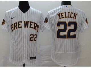 Nike Milwaukee Brewers #22 Christian Yelich FlexBase Jersey White