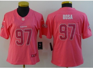 Woman San Francisco 49ers #97 Nick Bosa Jersey Pink