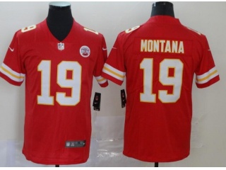 Kansas City Chiefs #19 Joe Montana Vapor Untouchable Limited Football Jersey Red 