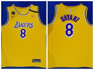 Nike Los Angeles Lakers #8 Kobe Bryant Jersey Gold with KB Patch