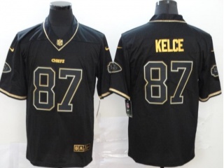 Kansas City Chiefs #87 Travis Kelce Limited Jersey Black Golden 